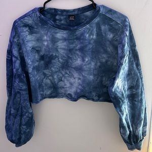Tie Dye Drop Shoulder Crop Tee